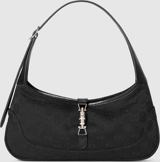 Gucci Jackie Slim Small Shoulder Bag, Black, GG Canvas
