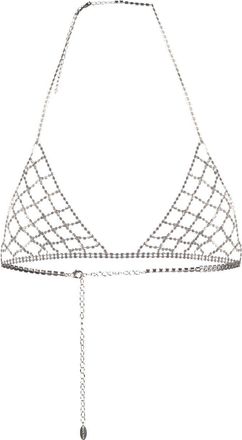 Forte_Forte rhinestone -embellished triangle bralette - women - Metal/Rhinestone - One Size - Silver