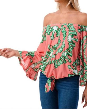 Vava Harriet Off Shoulder Top In Coral