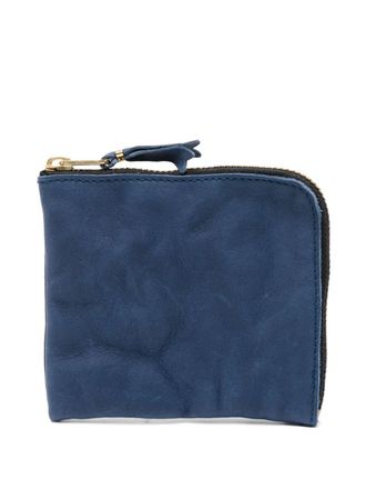 Comme Des Garçons zipped leather wallet - unisex - Calf Leather - One Size - Blue