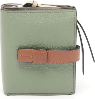 Loewe Brown Green Leather Wallet (Bi-Fold) (Pre-Owned)