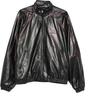 Balenciaga Logo-detail Leather Jacket