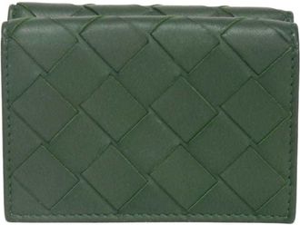 Bottega Veneta Green Intrecciato Wallet (Tri-Fold) (Pre-Owned)
