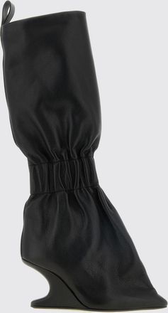 Rick Owens Stivali in pelle con tacco alto scultoreo e gambale arricciato
