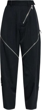 The Attico zip-detail trousers - women - Virgin Wool - 40 - Black