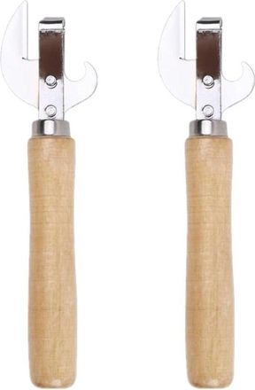 OEM Abrelatas Giratorio, Abrelatas Manual, Abrelatas, Abrelatas, Seguro, F&aacute;cil De Limpiar, Con Mango De Madera, 2 Piezas, Madera