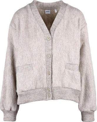 Aspesi Beige V-Neck Cropped Wool Cardigan