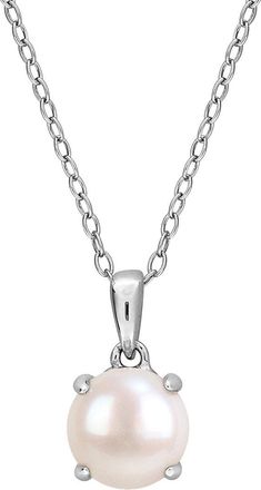 Rina Limor Silver 7.5-8.0 Mm Pearl Solitaire Necklace