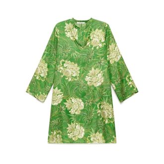 Maliparmi Short Dresses, female, Green, Size: 2XL Collection Print Dress
