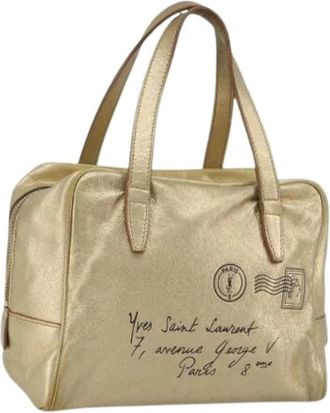Saint Laurent Pre-owned Vintage Leren Handtas - Dames - Vintage Handtas - Geel - ONE Size - Leer - Vintage