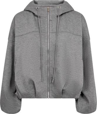 Co'Couture Lance CC Balloon Hoodie - Dames - Vesten met rits - Grijs - S - Leer - Hoodies & sweatvesten