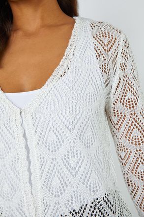 Roman Knitted Crochet Shimmer Shrug