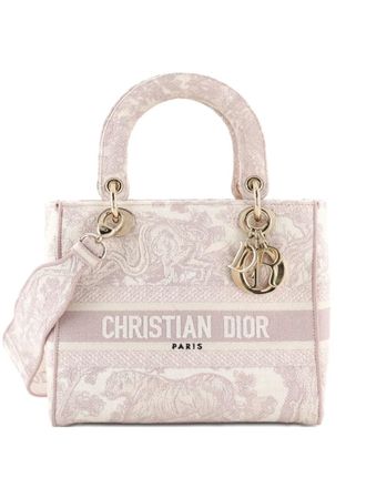 Dior Toile de Jouy Lady D-Lite Bag Embroidered Canvas tote bag - Neutrals