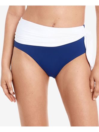 Ralph Lauren Womens Swimwear High Waist Two Tone Bikini Bottoms In Sapphire