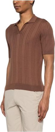 Tagliatore Darnel V-hals Rib T-shirt - Heren - V-hals truien - Bruin - 2XL - Truien & Vesten