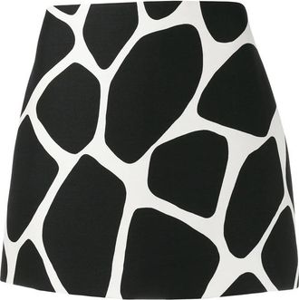 Valentino Garavani Giraffe Print Fitted Mini Skirt