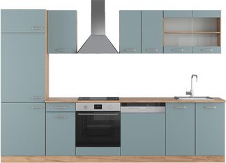 Vicco Cucina Componibile R-line, Rovere Blu-grigio/oro, 300 Cm, Pl Rovere