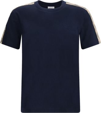 Burberry Navy Blue Check Motif T-shirt