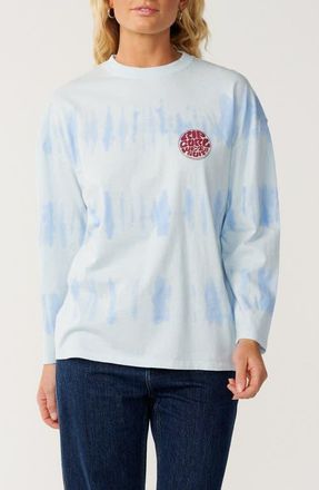 Rip Curl Tie Dyed Long Sleeve Graphic T-shirt in Sky Blue at Nordstrom, Size Xx-Small