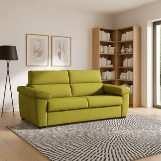 Dmora Sof&aacute; Fijo 2 Plazas Pisogne, Desenfundable, Hidrorrepelente Hecho En Italia, Lavable, 185x95x100h Cm Verde