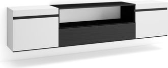 Skraut Home Skraut Home - Mueble Tv, Televisi&oacute;n, Muebles De Sal&oacute;n, Almacenaje, 200x45x35cm, Para Tv Hasta 80, Colgado, Suspendido, Estilo Moderno, Blanco Y Negro