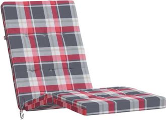 vidaXL Cojines para tumbona 2 uds tela Oxford a cuadros rojo Vidaxl