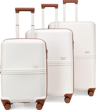Elle Expedition 3 Piece Expandable Polycarbonate Spinner Luggage Set in White at Nordstrom
