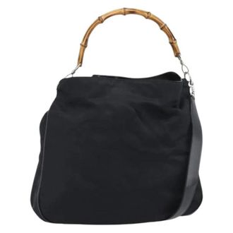 Gucci Pre-owned Nylon Hand Bag - Dames - Vintage Handtas - Zwart - ONE Size - Nylon - Vintage