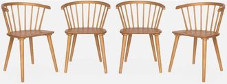 Sweeek Sweeek - Silla de bar de madera y contrachapado, set de 4, Paula, Natural, 53x47.5x76 cm
