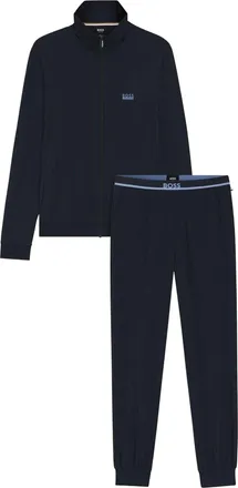 HUGO BOSS Lange pyjamaset met ritshals voor heren (Donkerblauw)