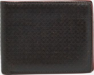 Ferragamo Dark Brown Gancini Embossed Leather Bifold Wallet