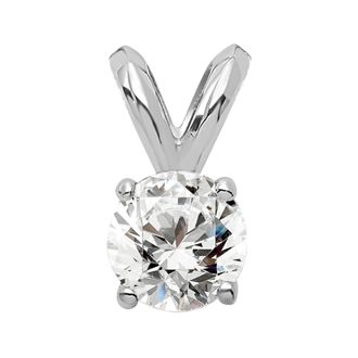 Diamond2Deal 14k Gold Round Lab Grown Diamond Solitaire Pendant (0.25ct, VS, G-H)
