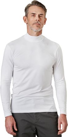 Lapasa Mock Neck Base Layer Top for Men Thermal Underwear Top Middleweight Long Sleeve T-Shirt M123, White, XL