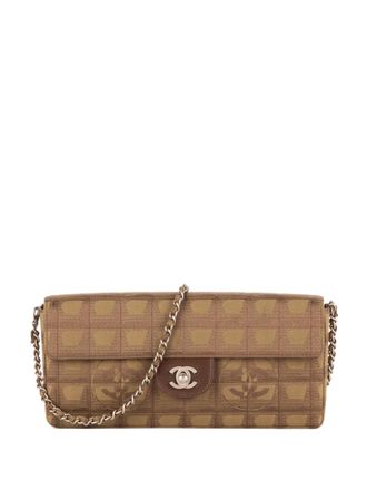 Chanel Travel Ligne East-West graphic chain shoulder bag - women - Canvas/Calf Leather - One Size - Brown