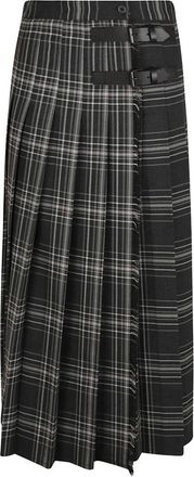 Max Mara Plissirok Maxi - Dames - Maxi Rokken - Grijs - XS - Wol - Rokken