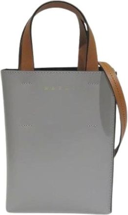 Marni Pre-owned Tote Bags, female, Gray, Size: ONE SIZE Pre-owned Museo Nano Leather 2way bag