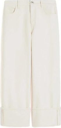 Max Mara Wkdgolfo Cropped Broek - Dames - Vrijetijds broeken - Beige - S - Katoen - Broeken