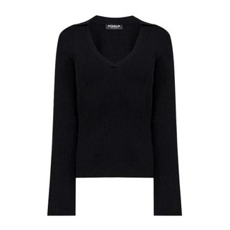 Dondup V-neck Knitwear, female, Black, Size: S Maglia
