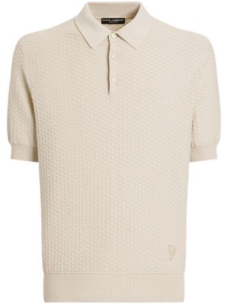 Dolce & Gabbana knitted polo shirt - men - Cotton - 50 - Neutrals