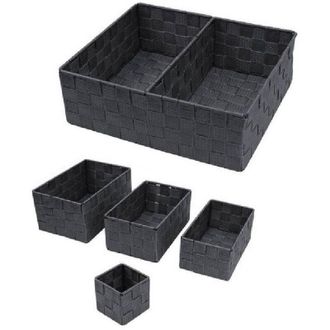Trade Shop Trade Shop - Scatole In Tessuto Portaoggetti Organizer Per Bagno Armadi Scaffali 79154 Grigio