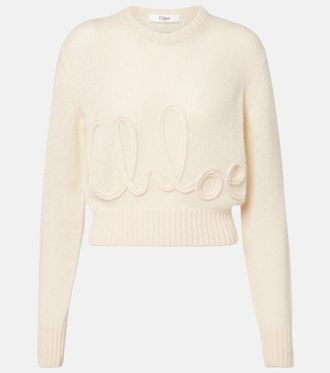 Chloé Chloé Logo alpaca and silk sweater