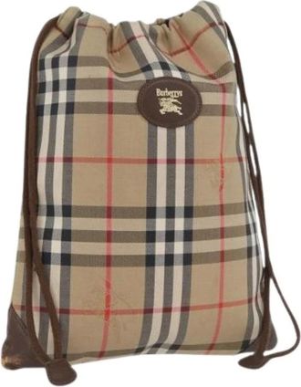 Burberry Pre-owned Bucket Bags, female, Beige, Size: ONE SIZE Pre-owned Canvas Pouch