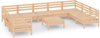 vidaXL Juego Muebles De Jard&iacute;n 10 Piezas Madera Maciza Pino Vidaxl
