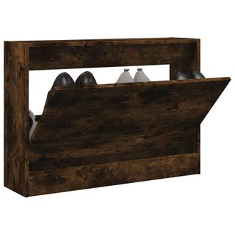 vidaXL Vidaxl - Zapatero De Madera De Ingenier&iacute;a Roble Ahumado 80x21x57 Cm