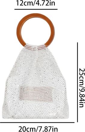 Generic Handmade Bags | Sparkling Handle Tote,Women Woven Tote,for Family Friends Women Girlfriend Travel Home Indoor Outdoor Daily