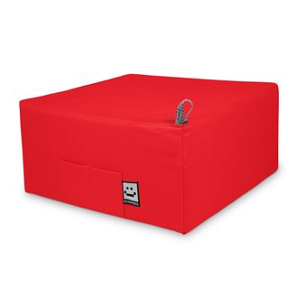 Happers Happers - Puff Cama Individual Para Una Persona Polipiel Rojo &Uacute;nico Rojo