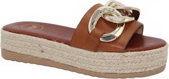 Ex&eacute; Womens Chain Wedge Sandal In Tan