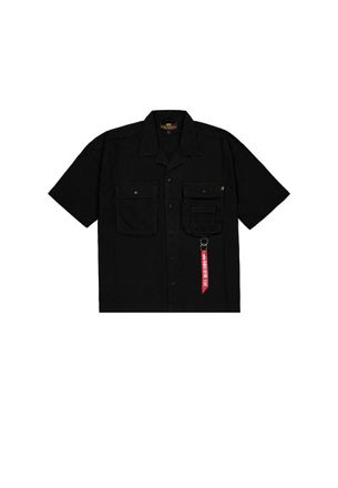 Alpha Industries Alpha Industries Mens Aloha Safari Shirt - Black - Size Medium