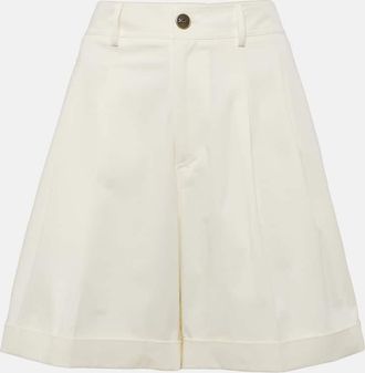 Etro Pleated cotton-blend gabardine shorts
