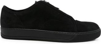 Lanvin Front-zip Suede Sneakers